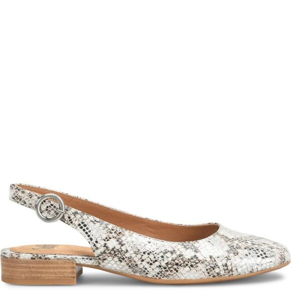 NEW SOFFT Leather Endora Comfort Slingback Ballet Flats silver snake print 462tn - Picture 1 of 8